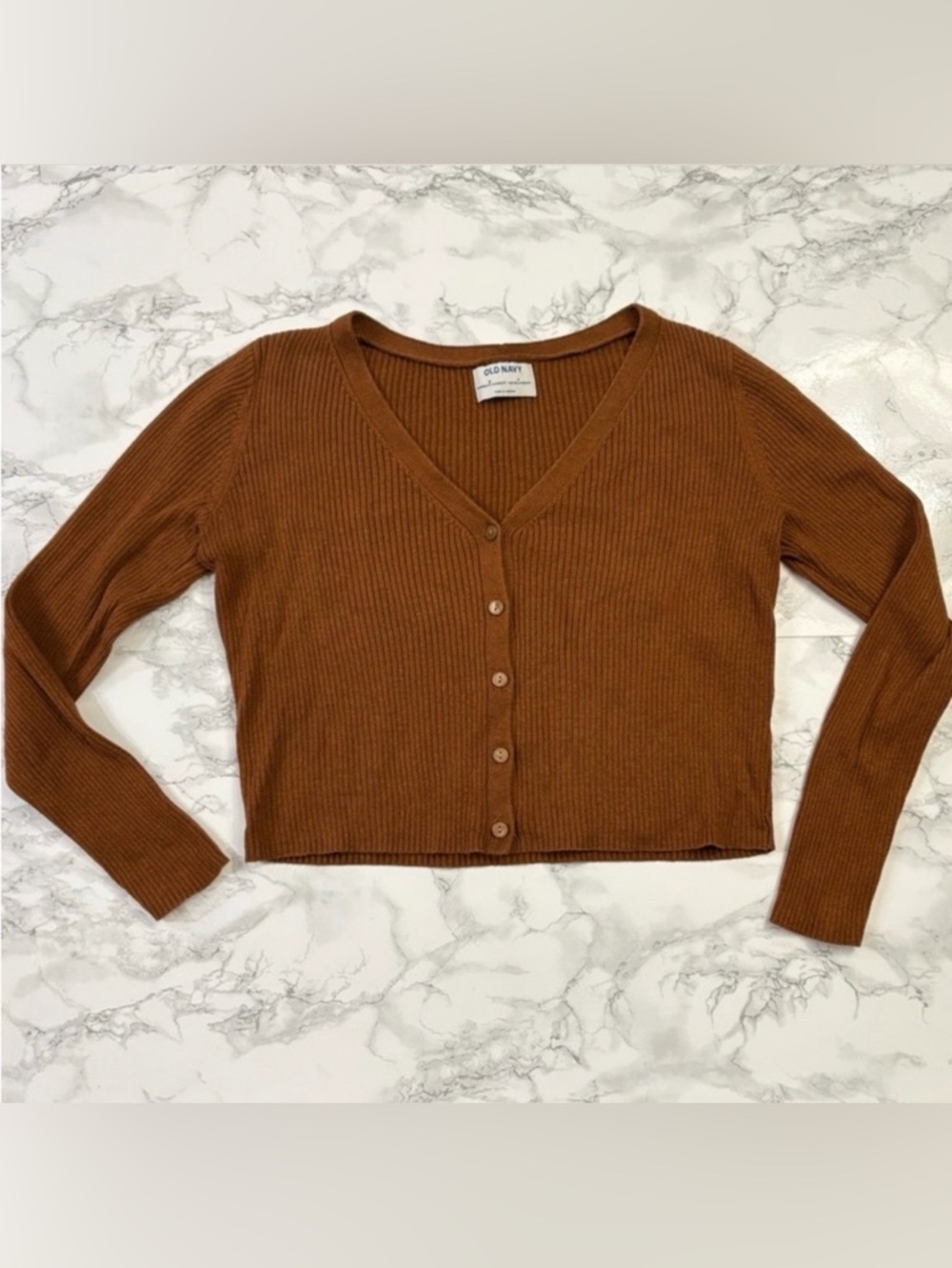 Old Navy Ribbed V-Neck Cropped Cardigan Sweater